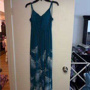 Soma Teal Dress with White Pattern